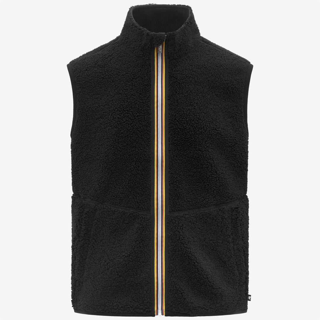 Black Men's Reversible Sherpa Polar Fleece Vest 01