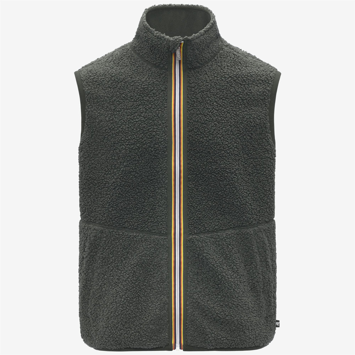 Fleece_MAN_YANNICK SHERPA POLAR DOUBLE_Vest_Green Blackish Combo - GREEN BLACKISH - Commercial 1