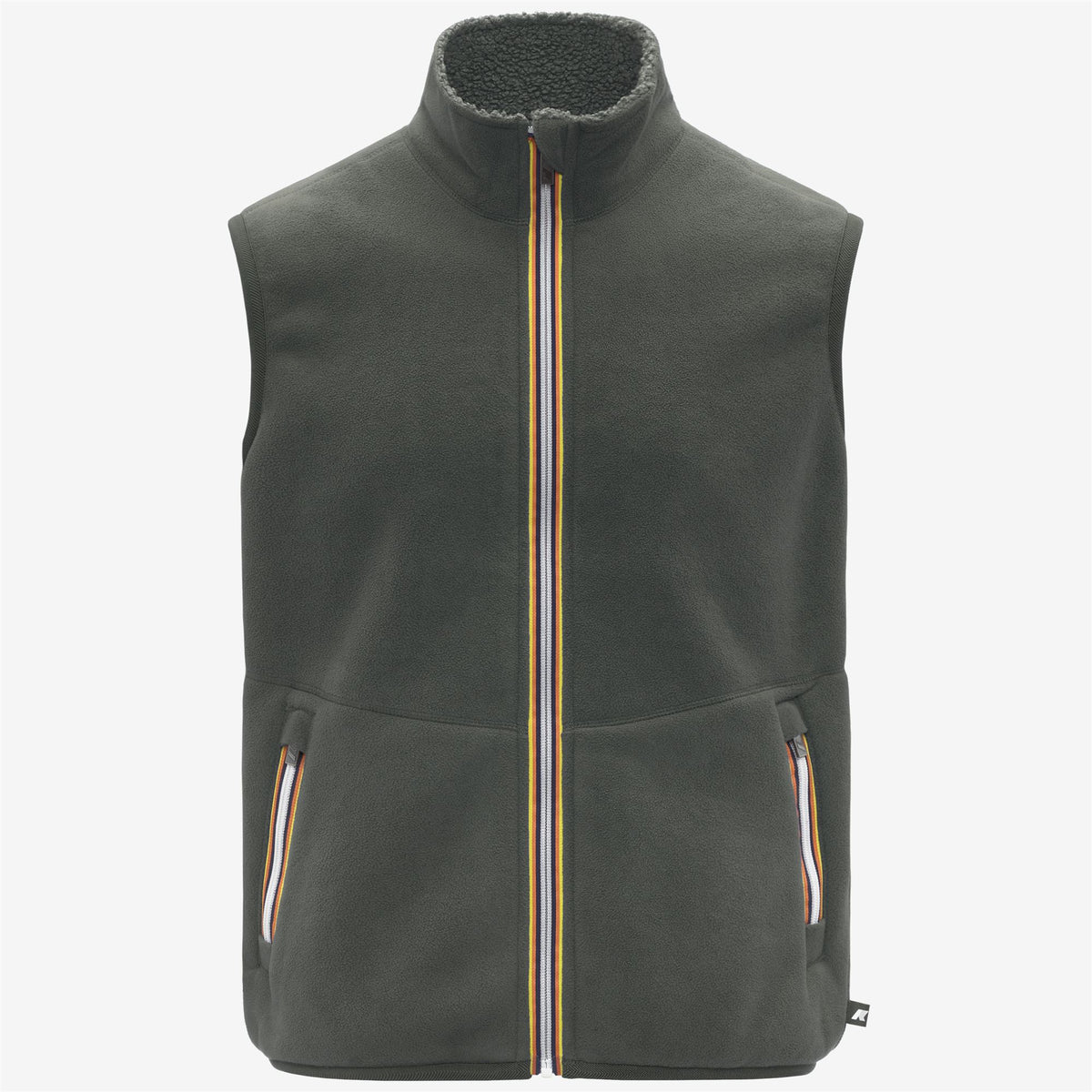 Fleece_MAN_YANNICK SHERPA POLAR DOUBLE_Vest_Green Blackish Combo - GREEN BLACKISH - Commercial 2