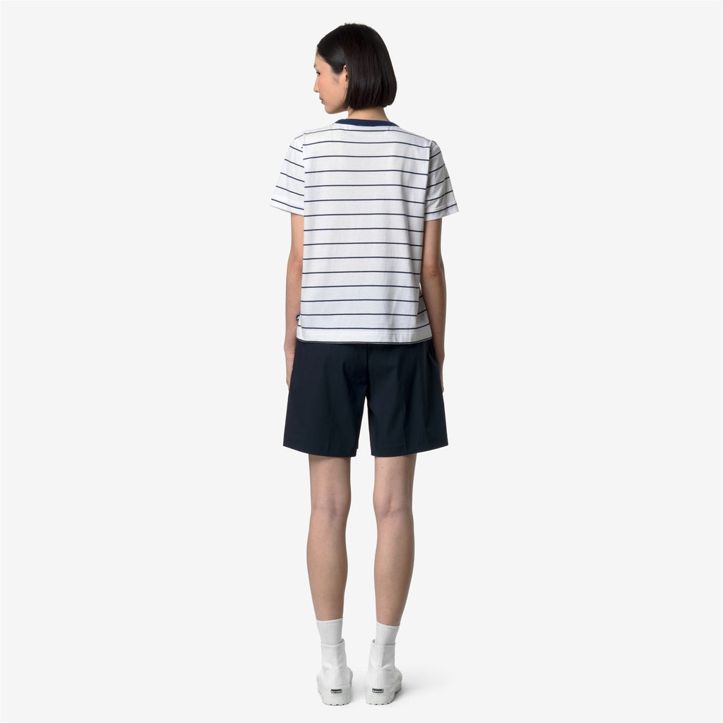 T-Shirts & Top_Woman_ELODIE MID STRIPES JERSEY_T-Shirt_White - Blue Insignia - Commercial 6