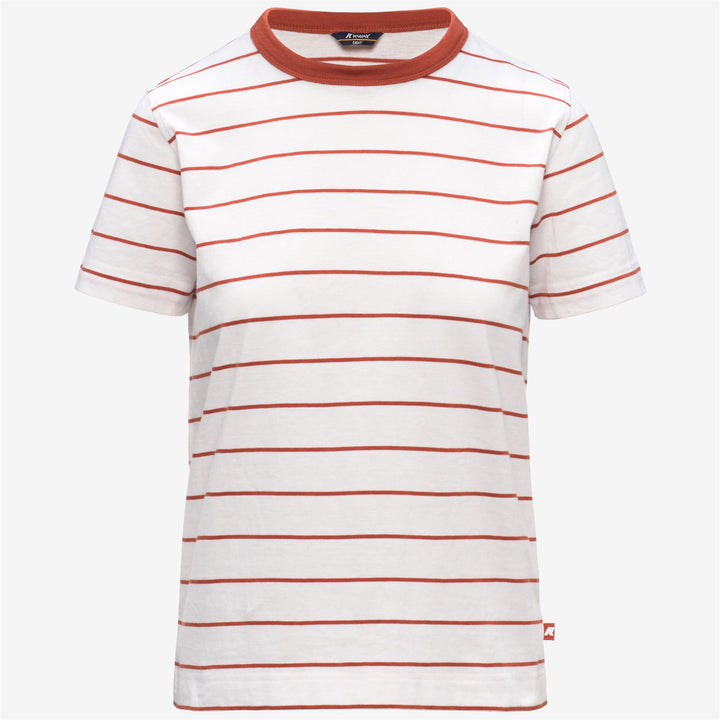 ELODIE MID STRIPES JERSEY - T-ShirtsTop - T-Shirt - Donna - WHITE-ORANGE BROWNISH 1