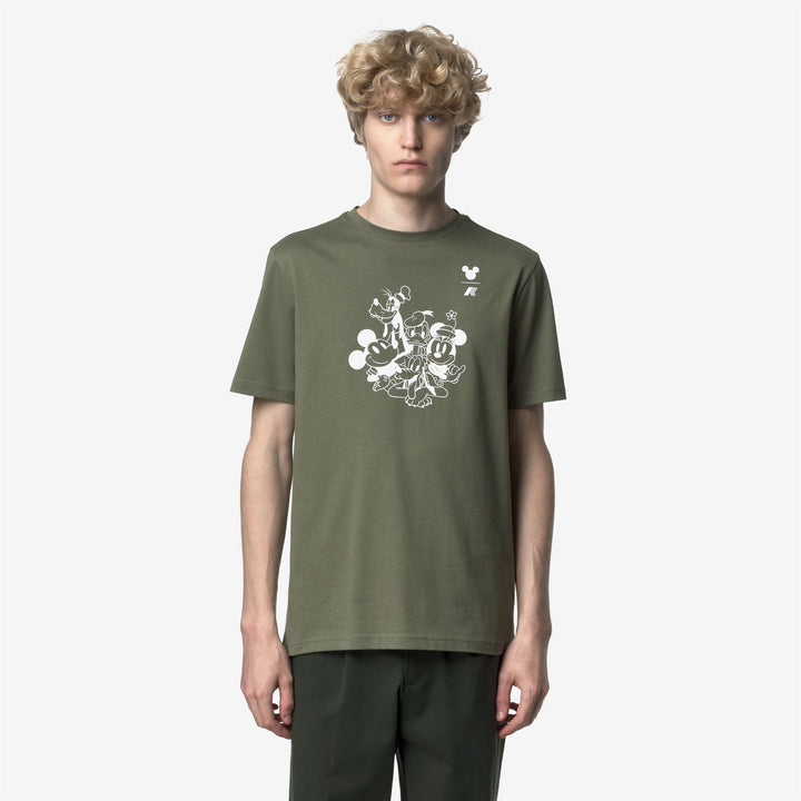 ODOM JERSEY MICKEY AND MINNIE - T-ShirtsTop - T-Shirt - Uomo - GREEN LICHEN-WHITE 4