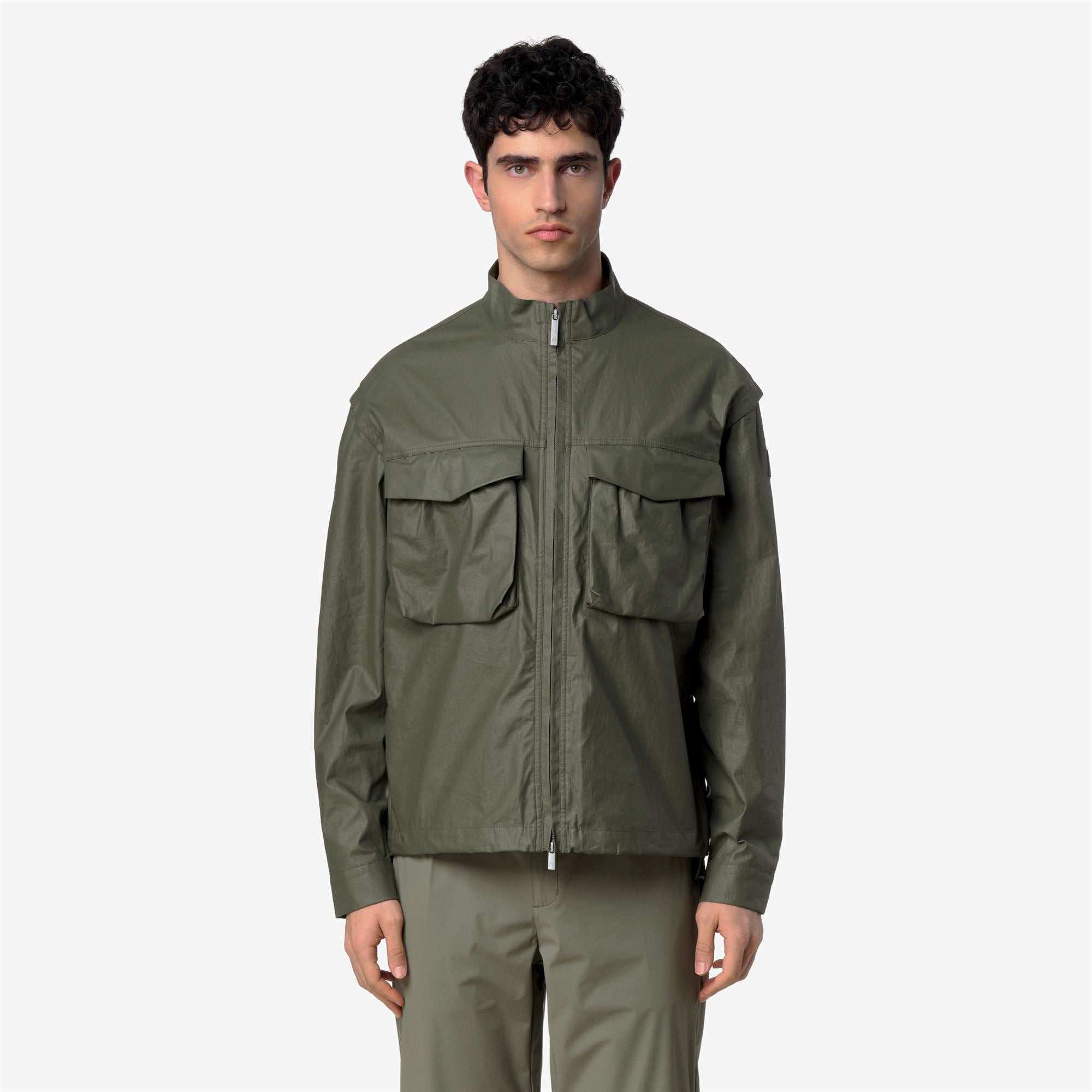 Jackets Man ORIAN NATURAL BLEND Short GREEN LICHEN COMBO
