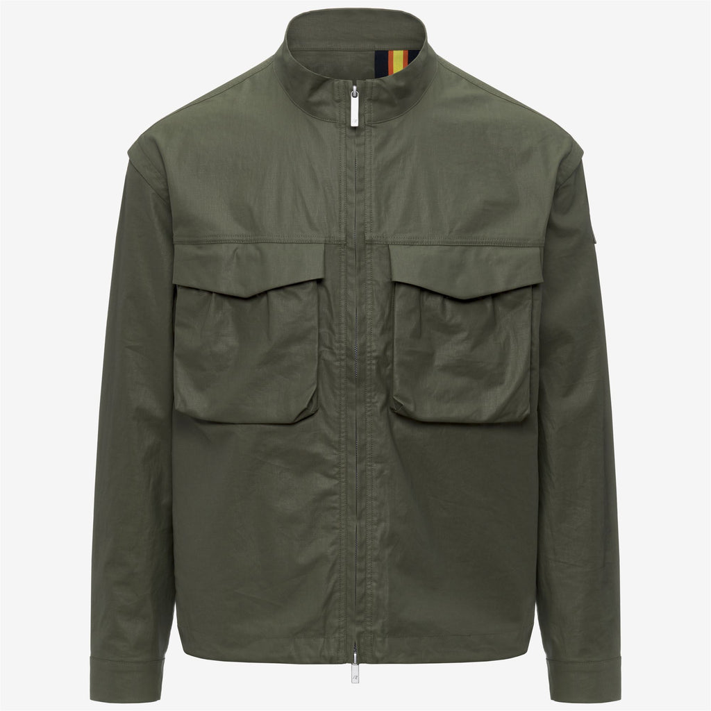 Jackets Man ORIAN NATURAL BLEND Short GREEN LICHEN COMBO