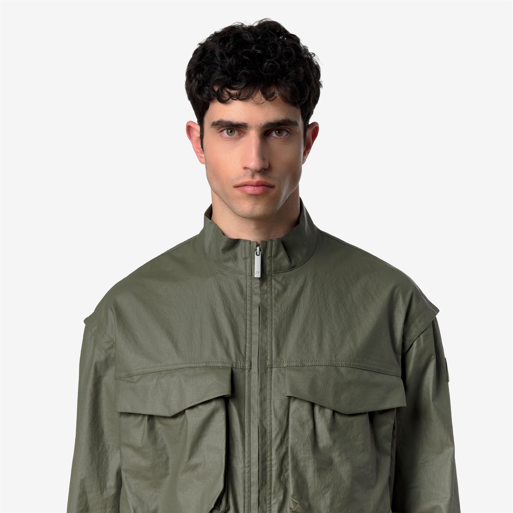 Jackets Man ORIAN NATURAL BLEND Short GREEN LICHEN COMBO