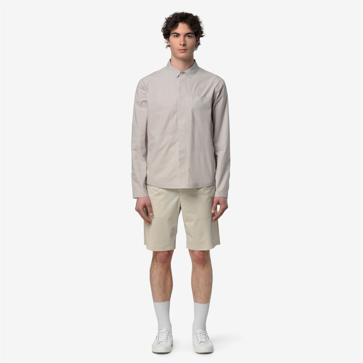 Jackets_Man_SHARRIE TECH OVERSHIRT_Short_BEIGE LT - Commercial 4
