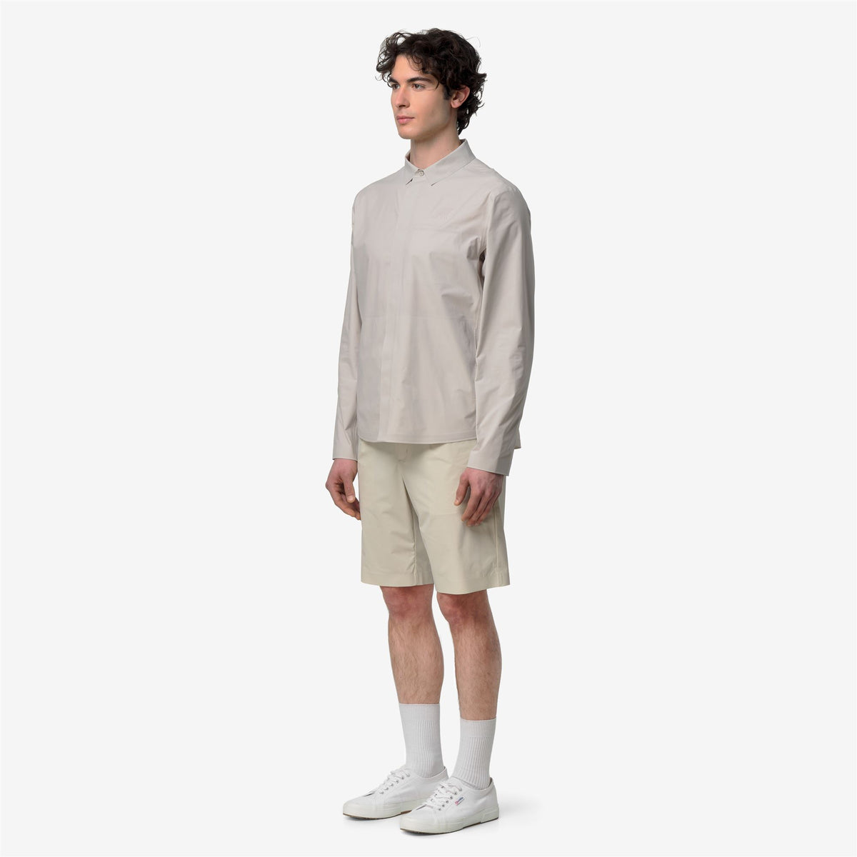 Jackets_Man_SHARRIE TECH OVERSHIRT_Short_BEIGE LT - Commercial 5