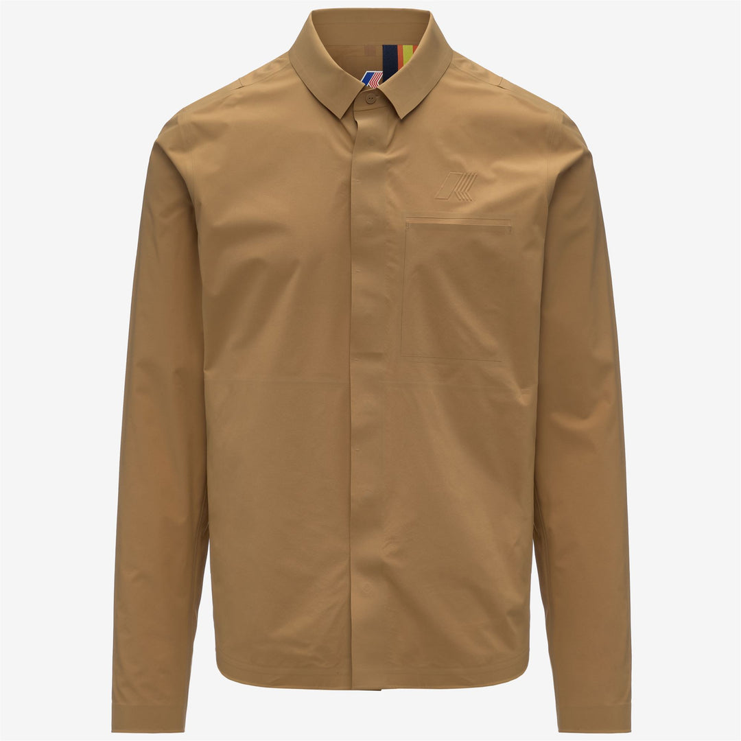 Giacca tecnica da uomo marrone con tessuto ad asciugatura rapida 01