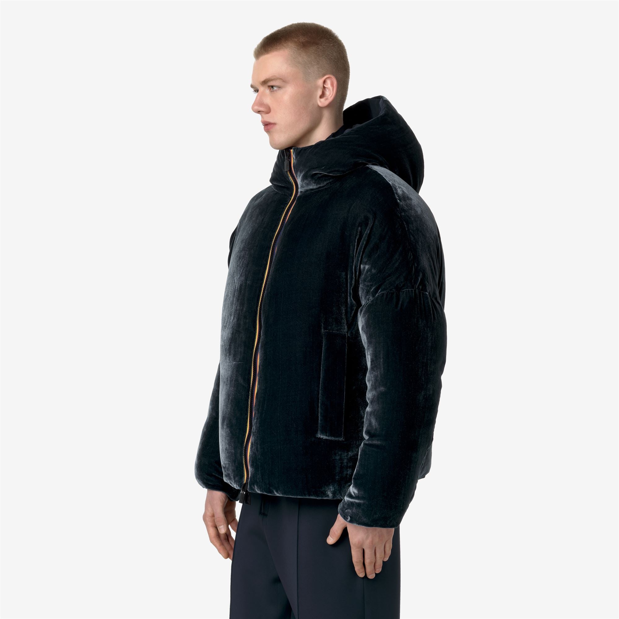 Jackets Man CLAUDER VELVET THERMO REVERSIBLE Short BLACK ASH