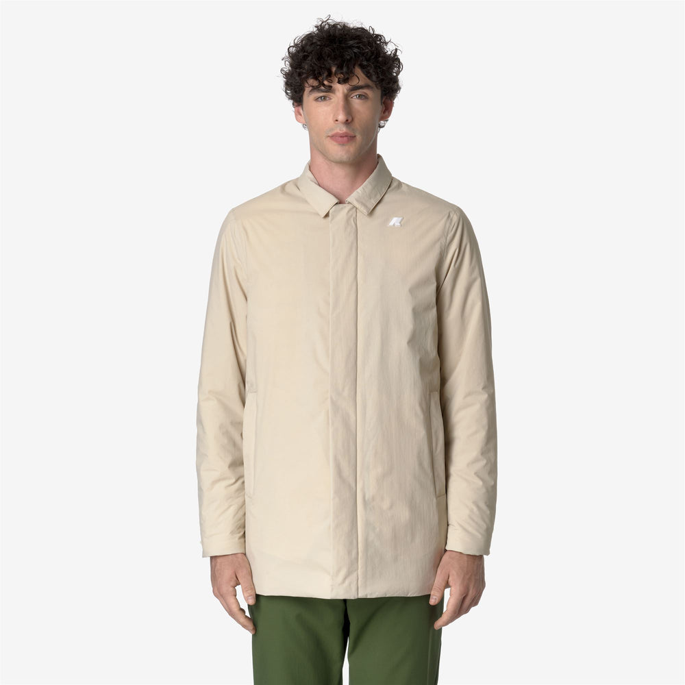 Beige Brown Men's Warm Mid Jacket with Recycled Materials 02