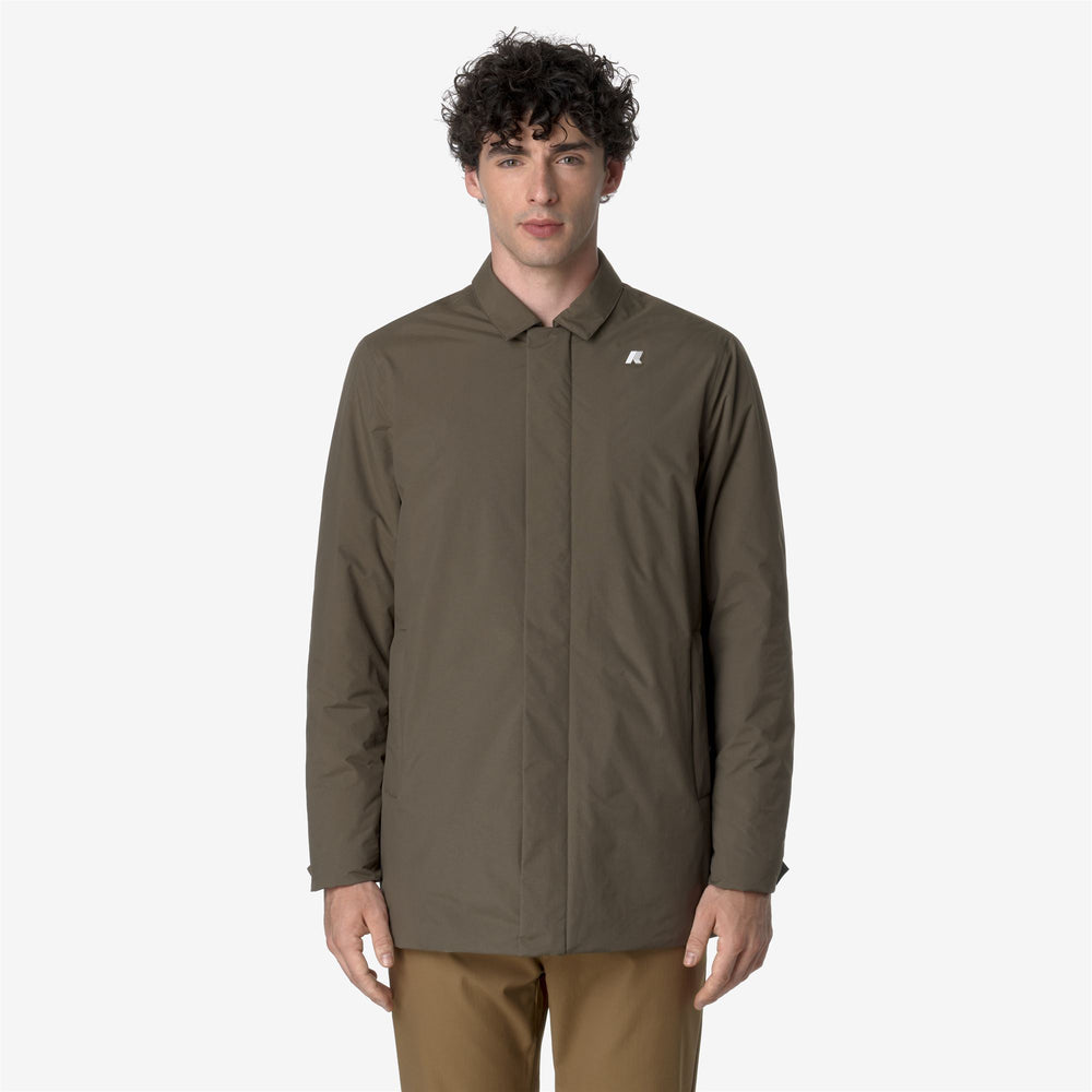 Brown green Men's Warm Mid Jacket with Recycled Materials 02