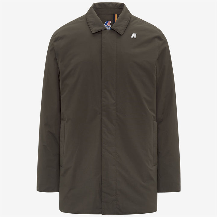 Chaqueta impermeable de media altura para hombre en color oliva negro con acolchado PrimaLoft 1