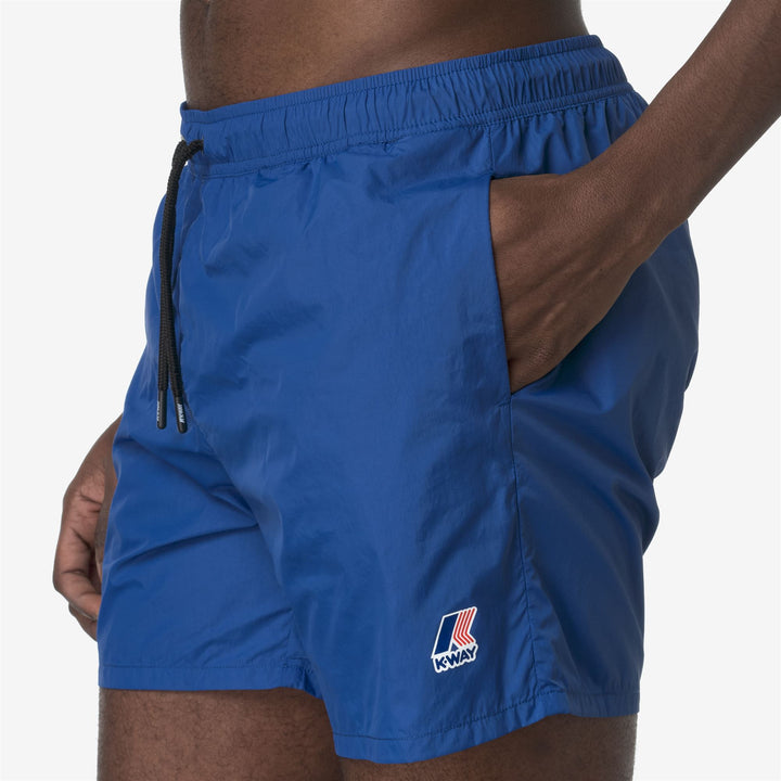 Royal blue Men's Packable Swimming Trunks with Drawstring Waistband 3