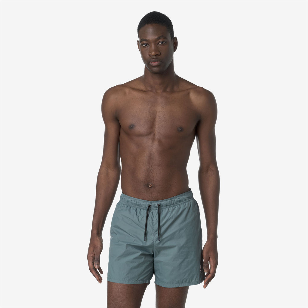 Bathing Suits_MAN_LE VRAI OLIVIER_Swimming Trunks_Green Iron - Commercial 4