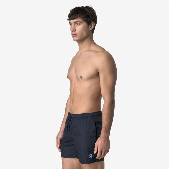 Blue Men's Packable Swimming Trunks for Beach and Pool 2