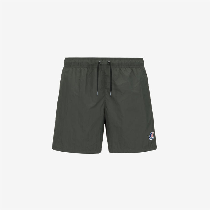 Black Green Men's Packable Swimming Trunks for Beach and Pool 1
