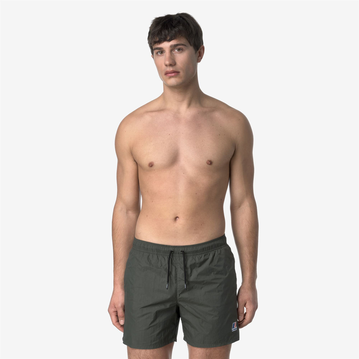 Bathing Suits_MAN_LE VRAI OLIVIER_Swimming Trunks_GREEN BLACKISH - Commercial 4