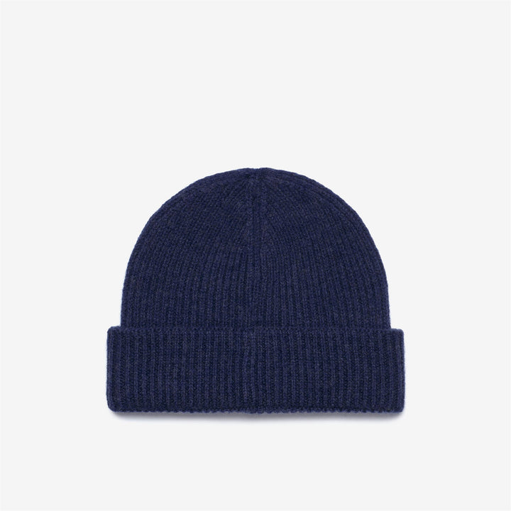 Deep cobalt blue Kid unisex Fisherman’s Rib Wool Beanie Hat 2