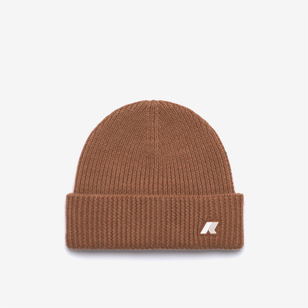 Gorro de lana con vuelta para niños unisex de color naranja 01