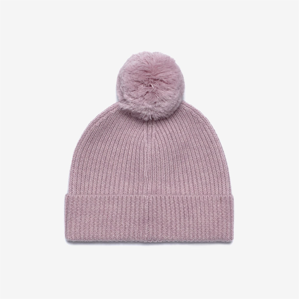Gorro de lana para niña en gris jaspeado con pompón 02