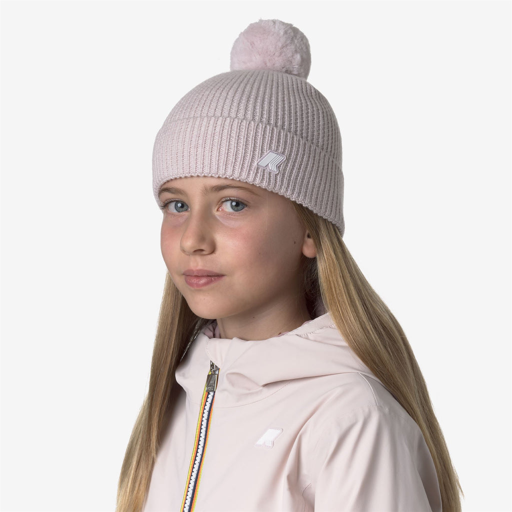 Headwear_GIRL_P. VINCIENNE CARDIGAN STITCH_Hat_Rose Hushed Melange - Commercial 4