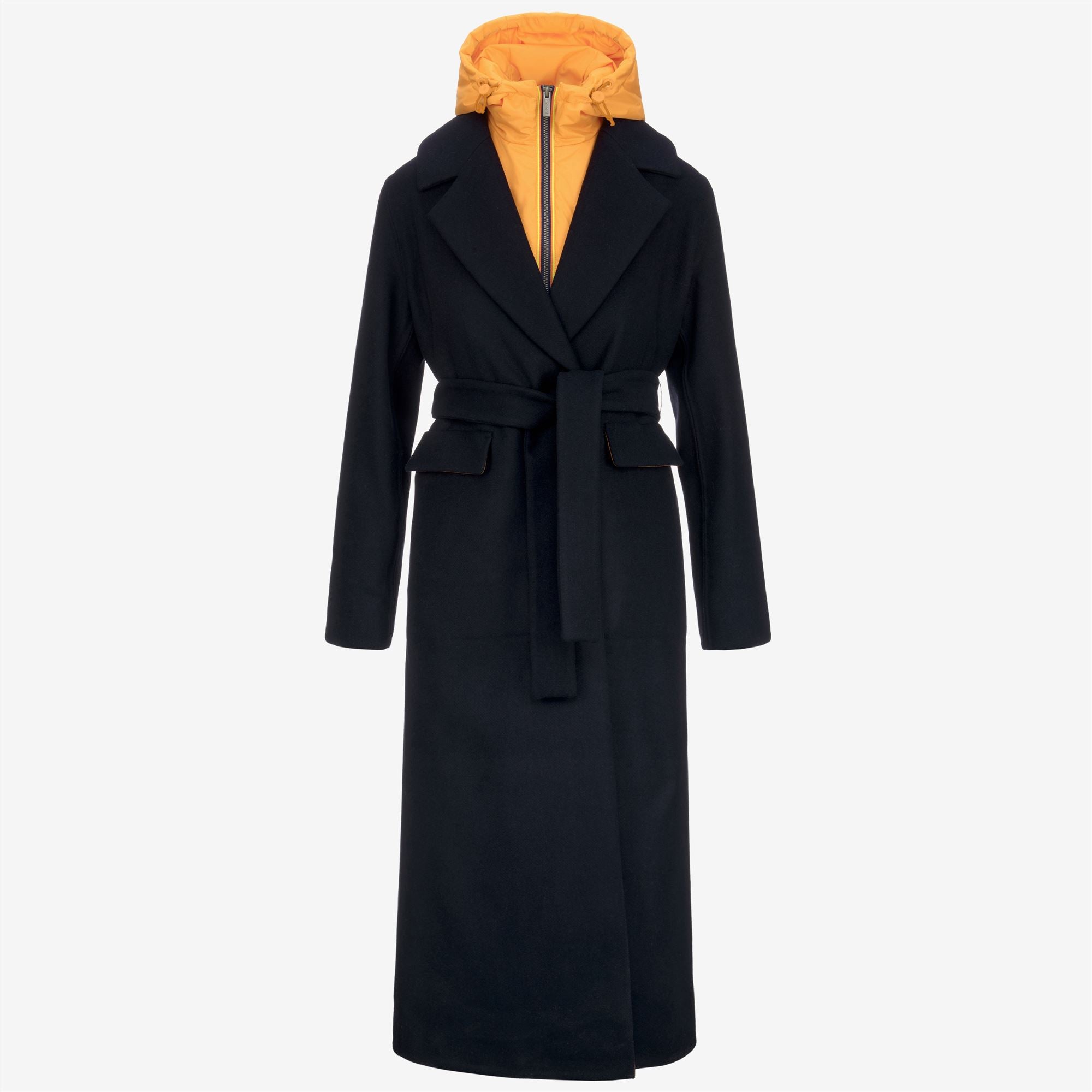 Jackets_WOMAN_JORANCE WOOLMARK_Long_Blue Depth - Orange - Commercial 1