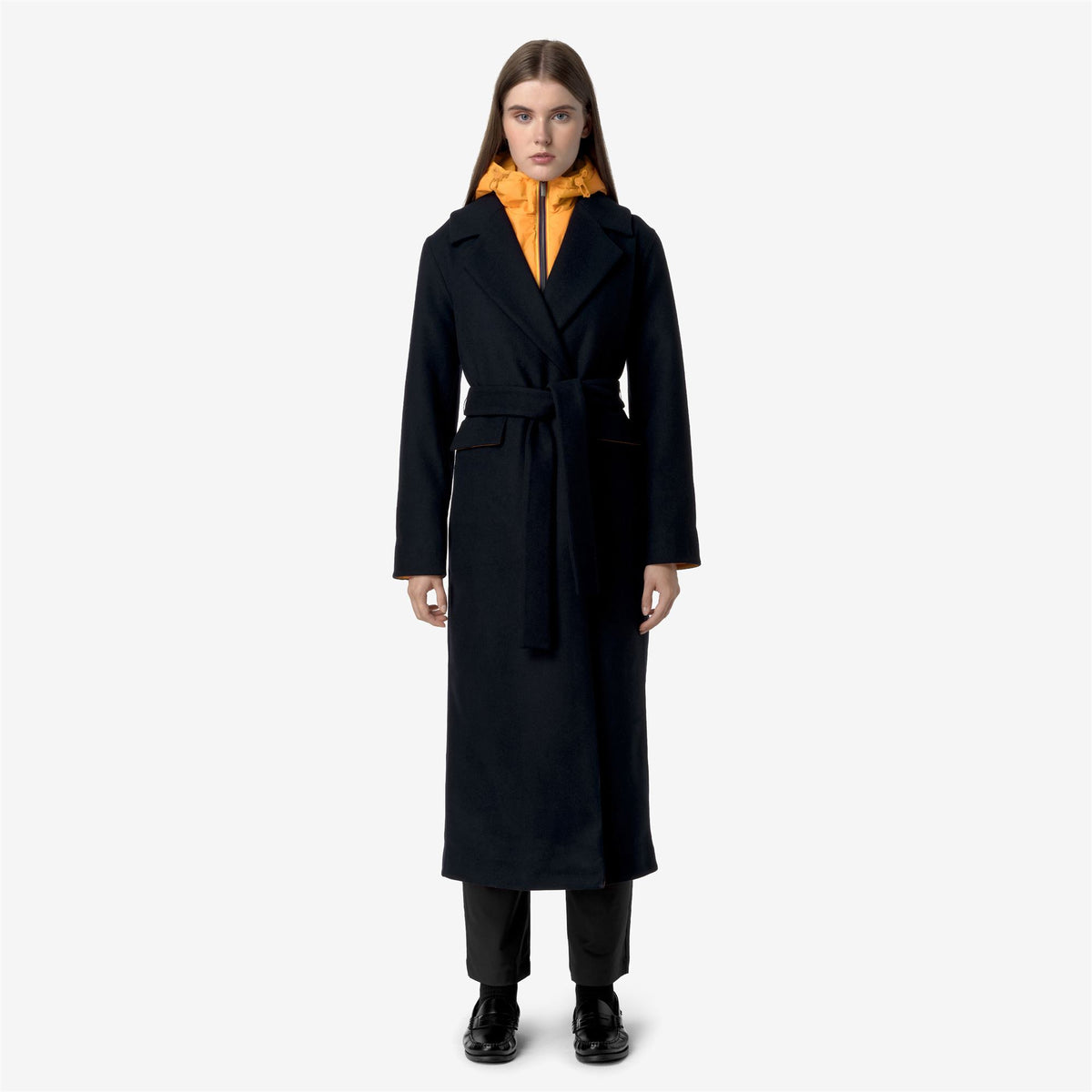 Jackets_WOMAN_JORANCE WOOLMARK_Long_Blue Depth - Orange - Commercial 4