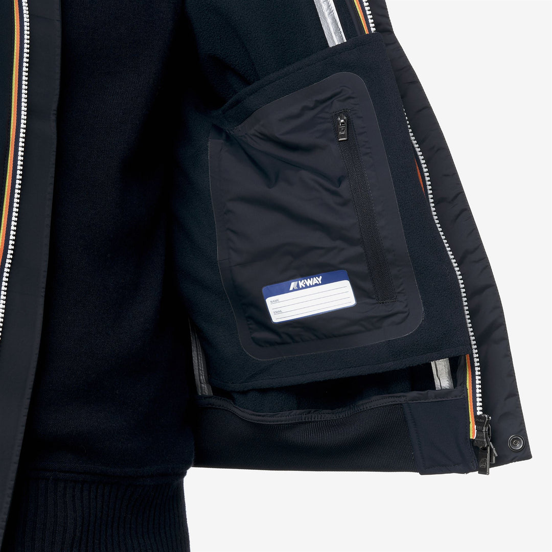 Chaqueta corta informal azul de corte entallado con capucha para hombre main