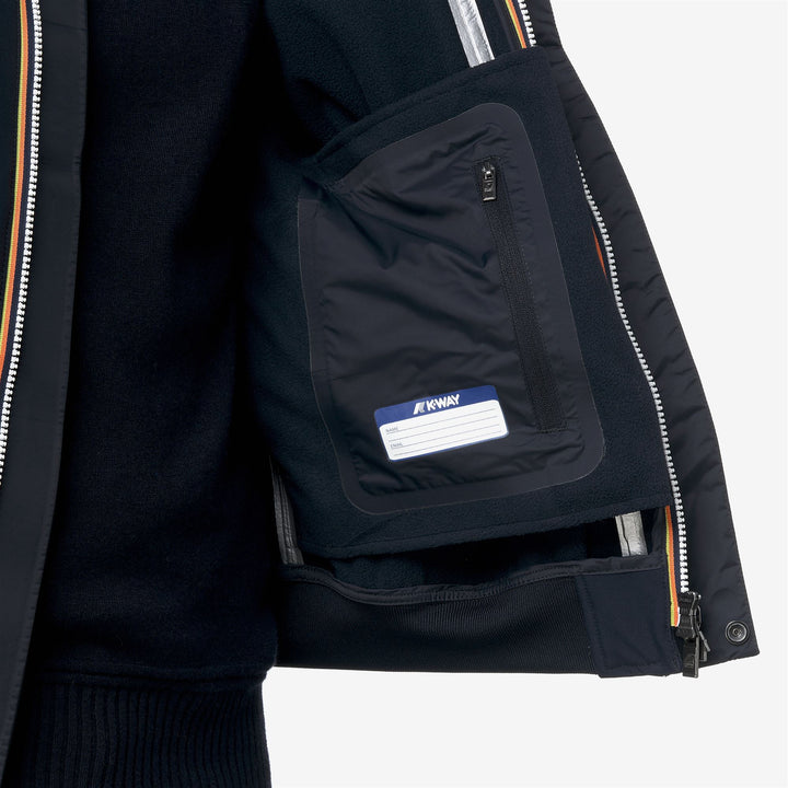 Chaqueta corta informal azul de corte entallado con capucha para hombre 2