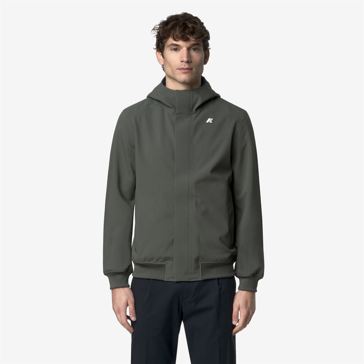 Chaqueta impermeable de corte entallado para hombre, color verde azulado negruzco 3