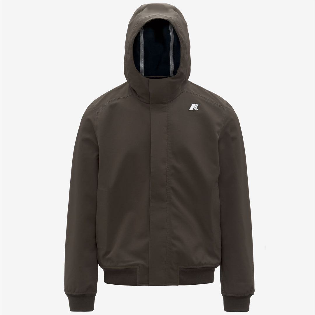 Chaqueta corta para hombre color oliva negro con capas impermeables y aislantes 01