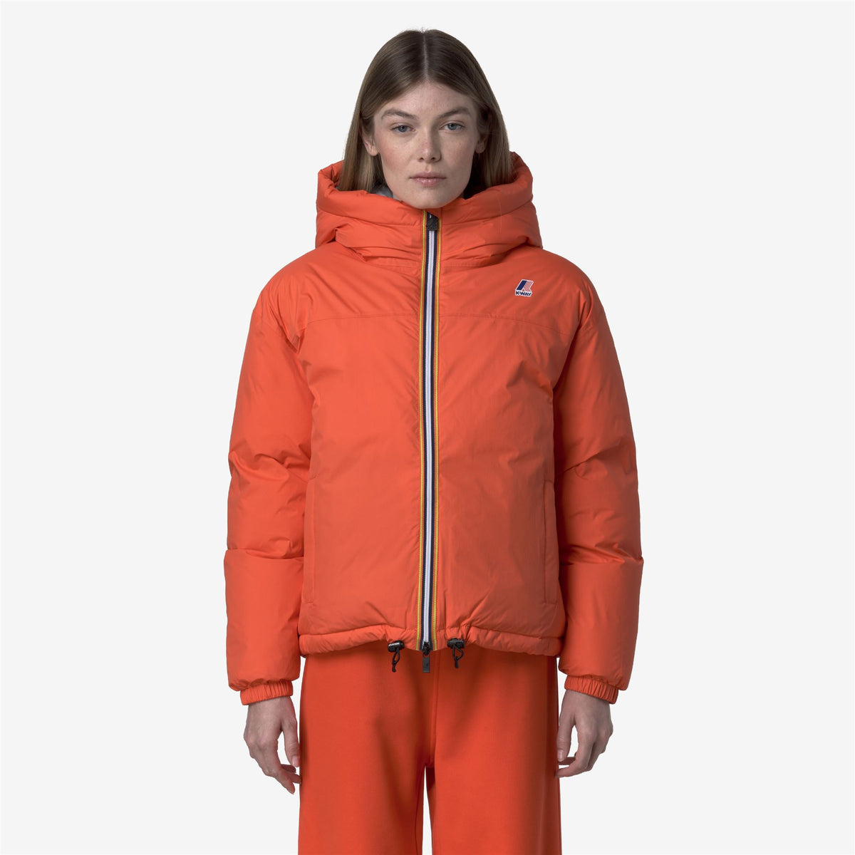 Jackets_WOMAN_LE VRAI 4.0 ALBINE HEAVY WARM_Short_Orange Fiesta - Commercial 4