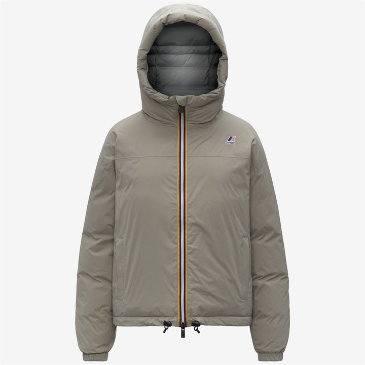 Chaqueta corta de plumón verde para mujer para clima frío 1