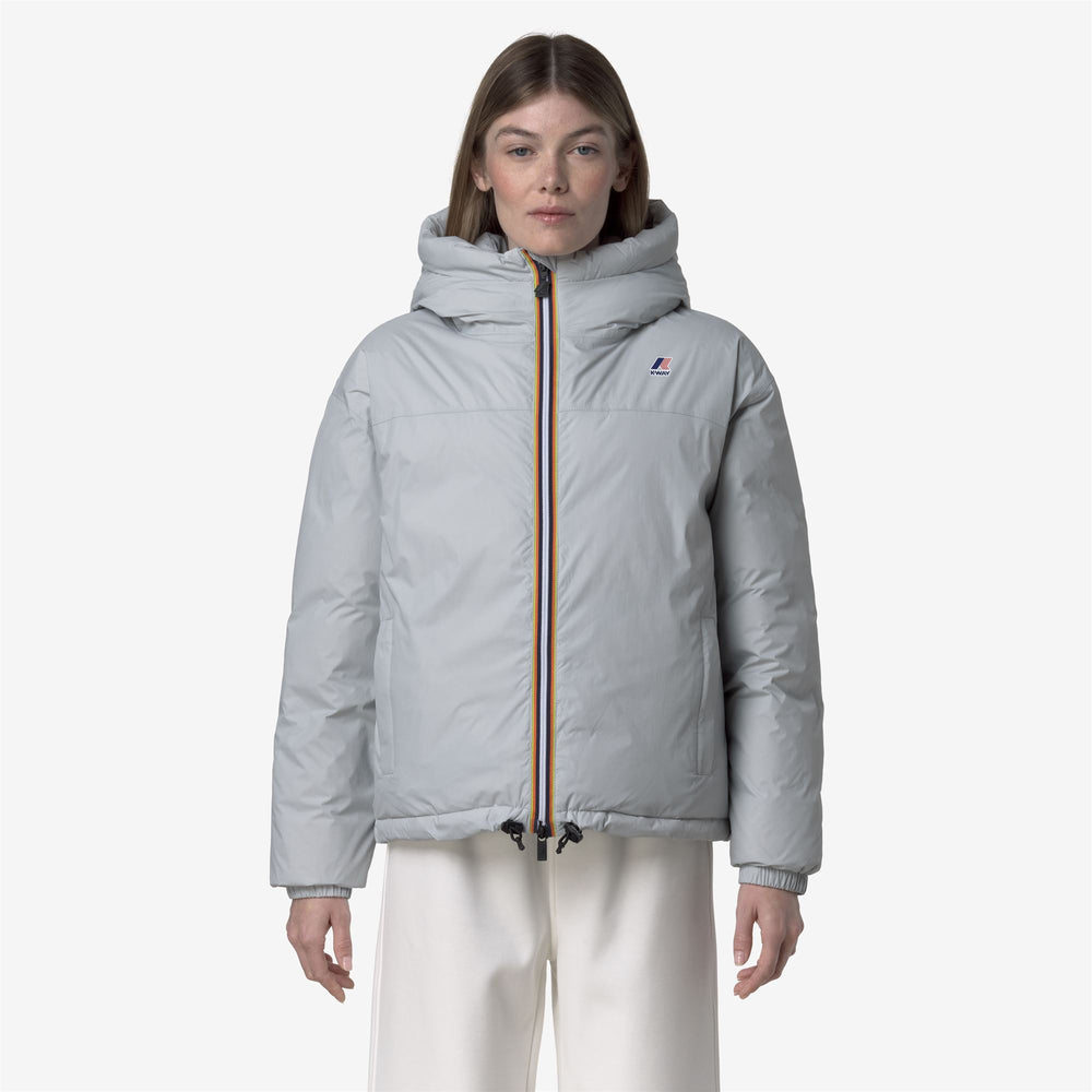 Grey Women's Short Down Jacket for Cold Weather 02