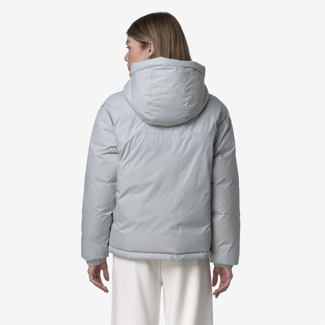 Chaqueta corta de plumón gris para mujer para clima frío main