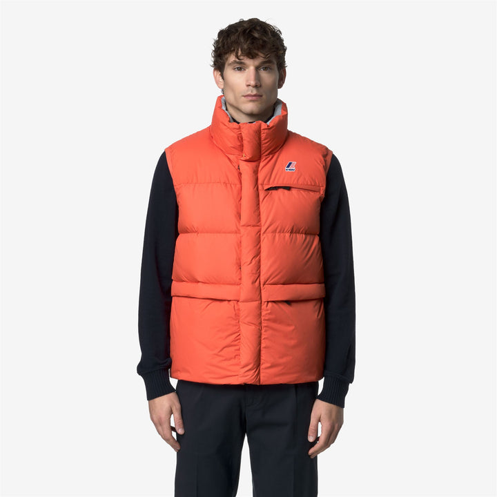 Chaleco acolchado unisex naranja con aislamiento de plumón 3