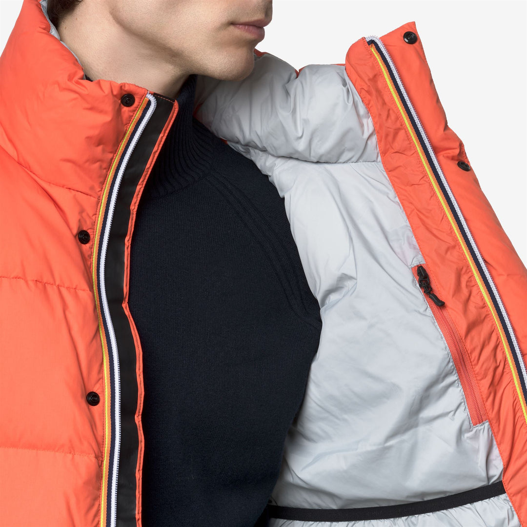 Chaleco acolchado unisex naranja con aislamiento de plumón main
