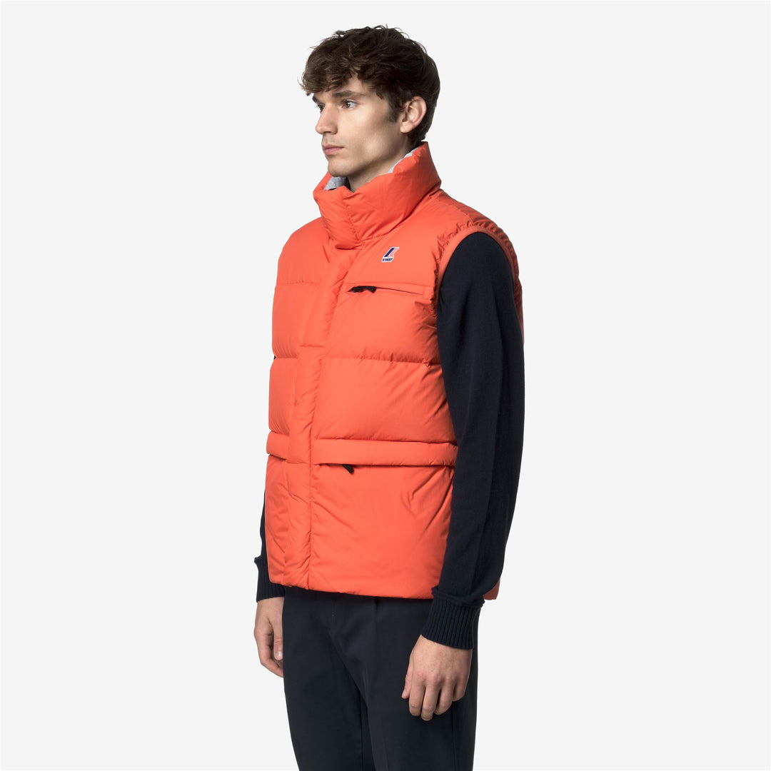 Chaleco acolchado unisex naranja con aislamiento de plumón main