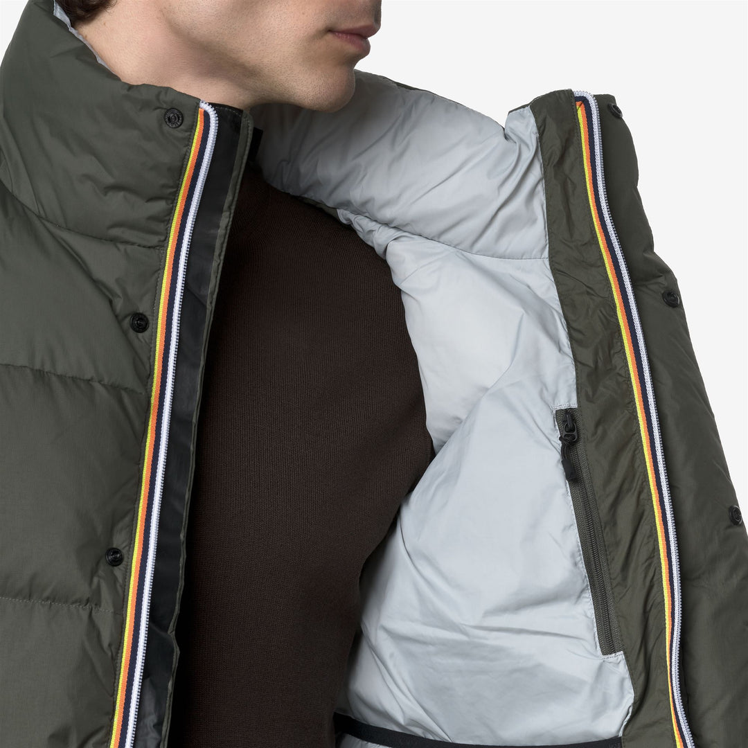 Green black Unisex Warm Padded Vest Jacket main