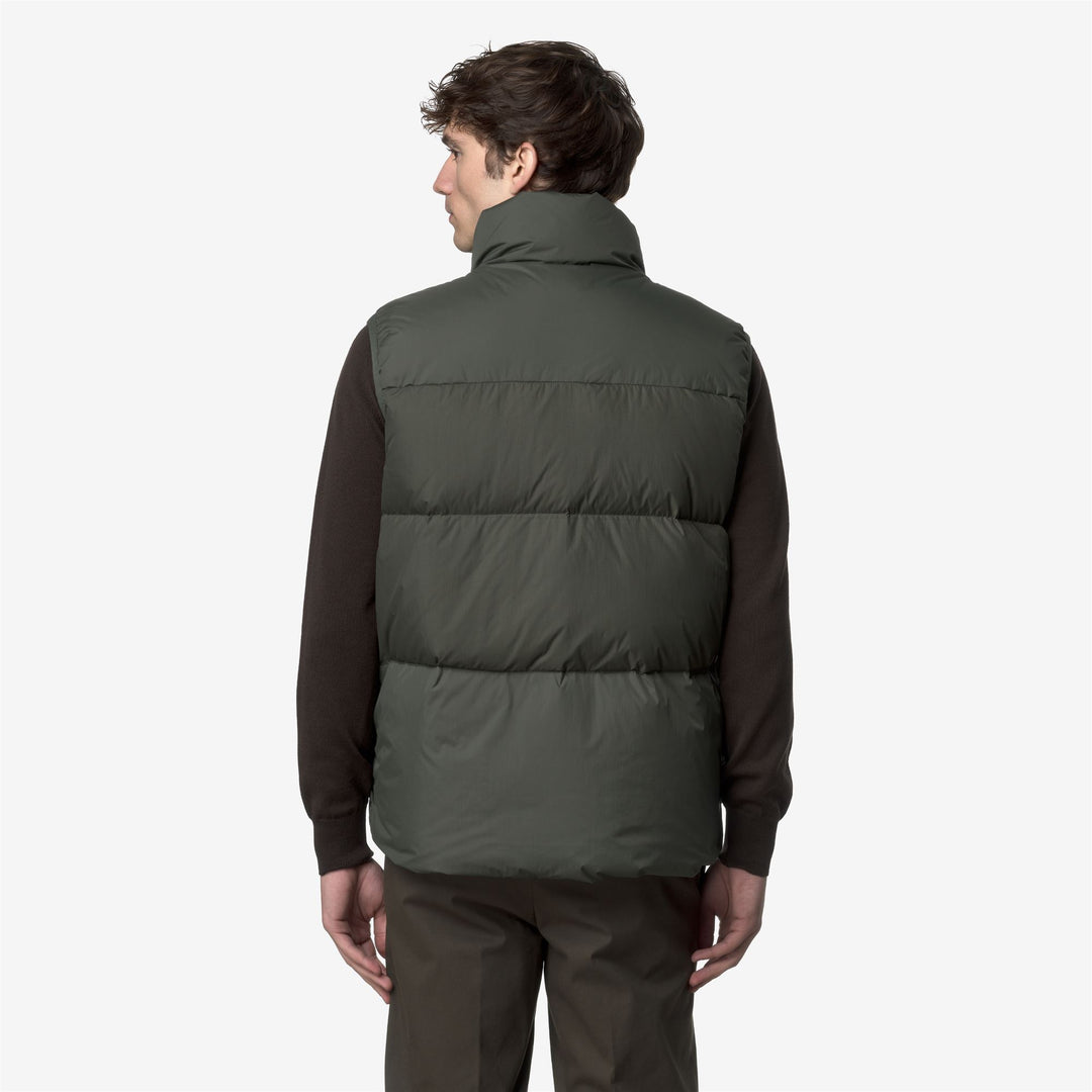 Green black Unisex Warm Padded Vest Jacket main