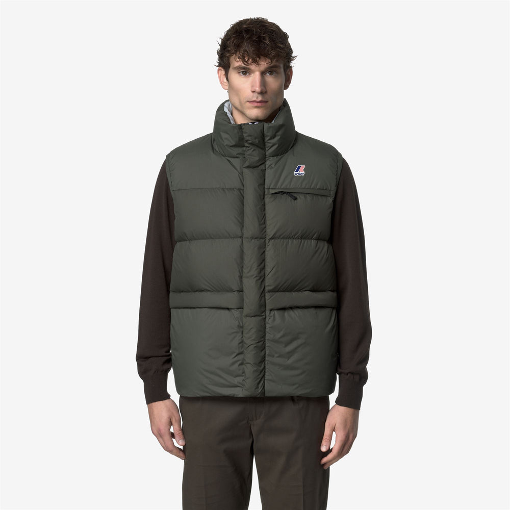 Green black Unisex Warm Padded Vest Jacket 02