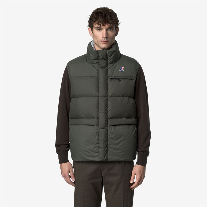 Green black Unisex Warm Padded Vest Jacket 3