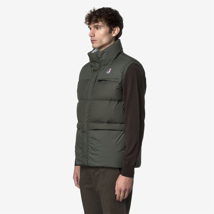 Green black Unisex Warm Padded Vest Jacket 4