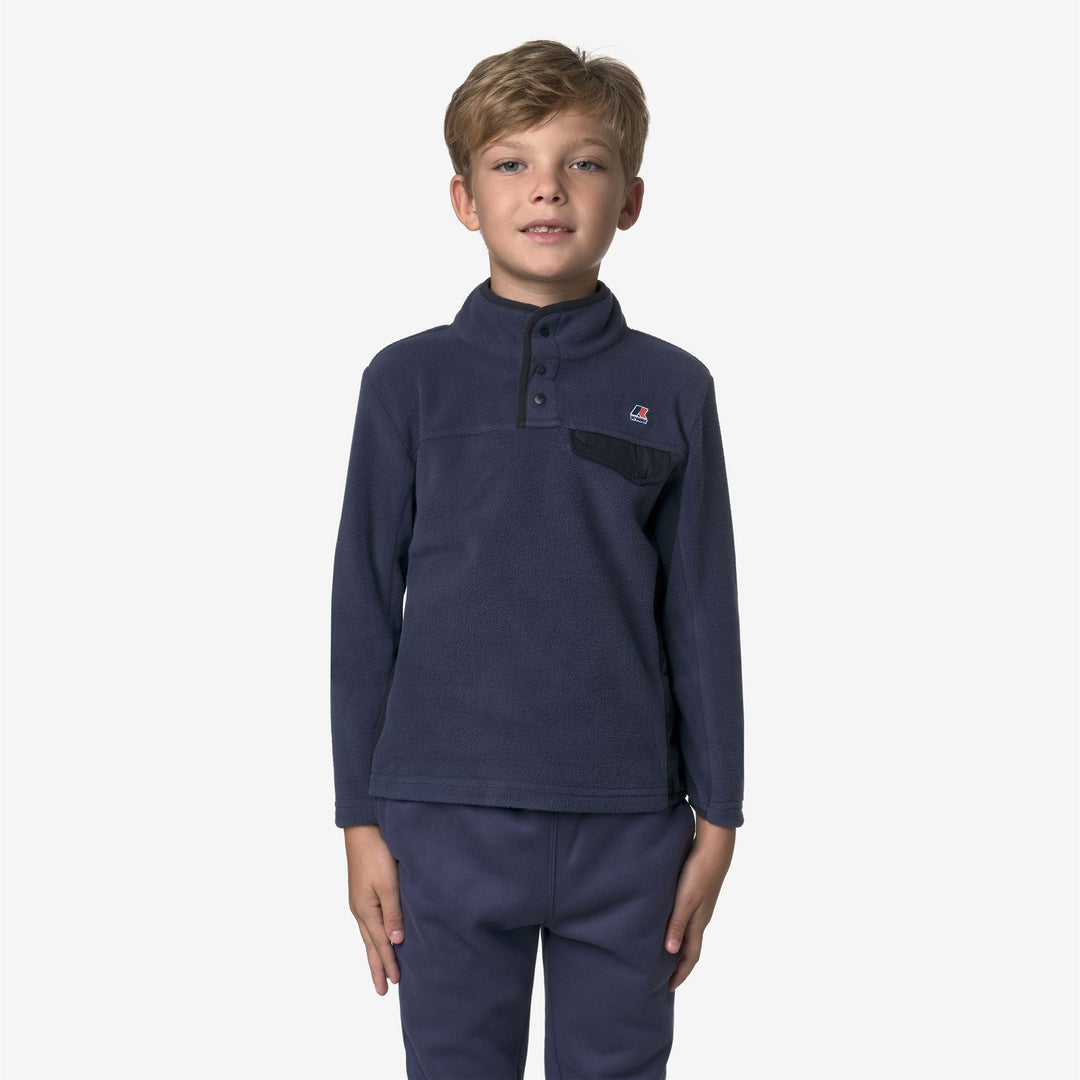 Maglione in pile unisex blu scuro per bambini, per autunno e inverno main