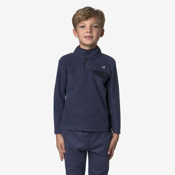 Maglione in pile unisex blu scuro per bambini, per autunno e inverno 3