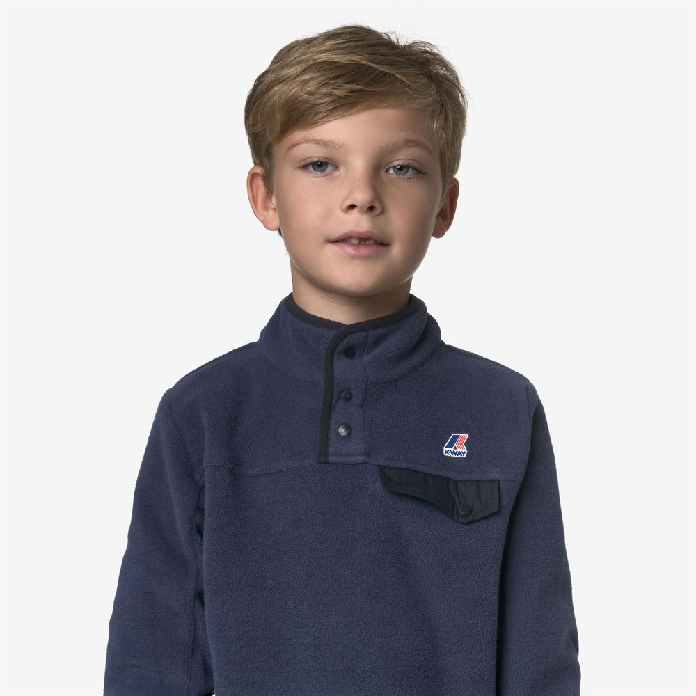 Maglione in pile unisex blu scuro per bambini, per autunno e inverno 02