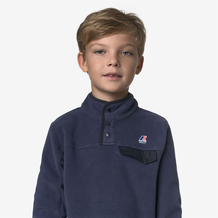 Maglione in pile unisex blu scuro per bambini, per autunno e inverno 2