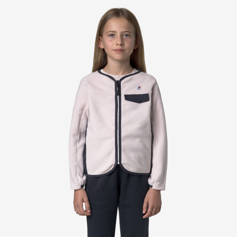 Grey girl's fleece jacket for fall and winter 02