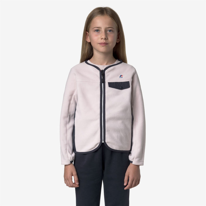 Grey girl's fleece jacket for fall and winter 3