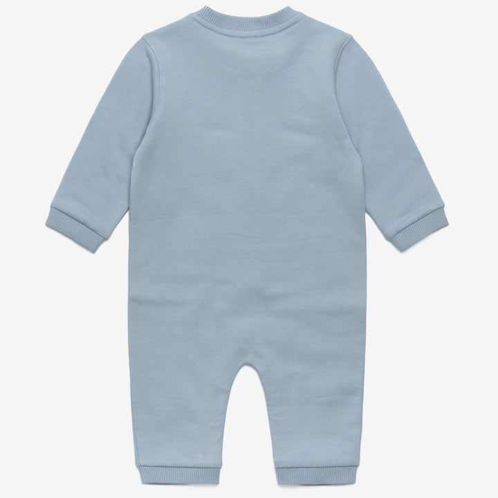 Tuta unisex blu in cotone spazzolato per bambini con cappello 3